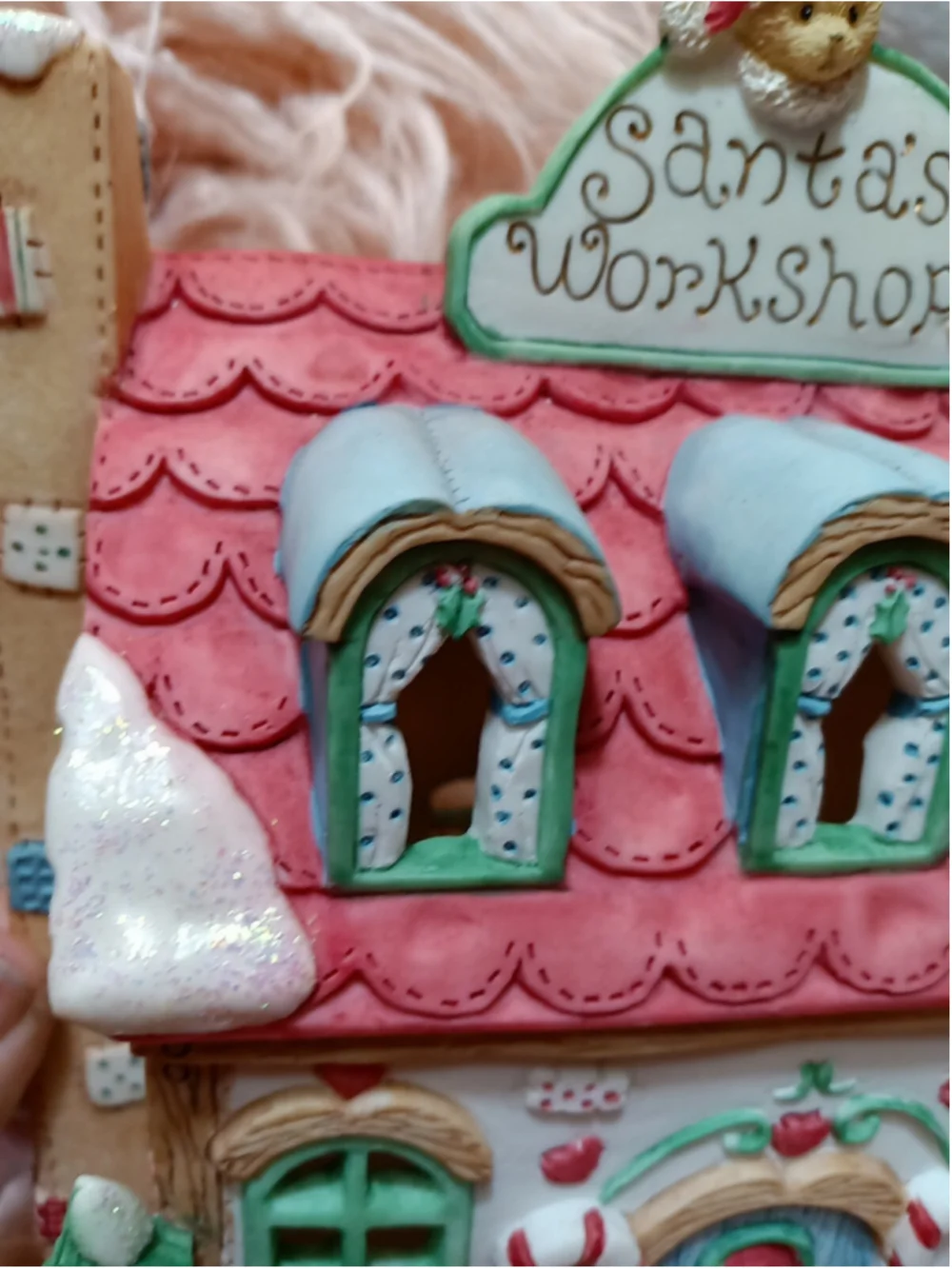 Santa's Workshop Lighted Santa's House Toys For Good Girls & Boys Christmas Tree